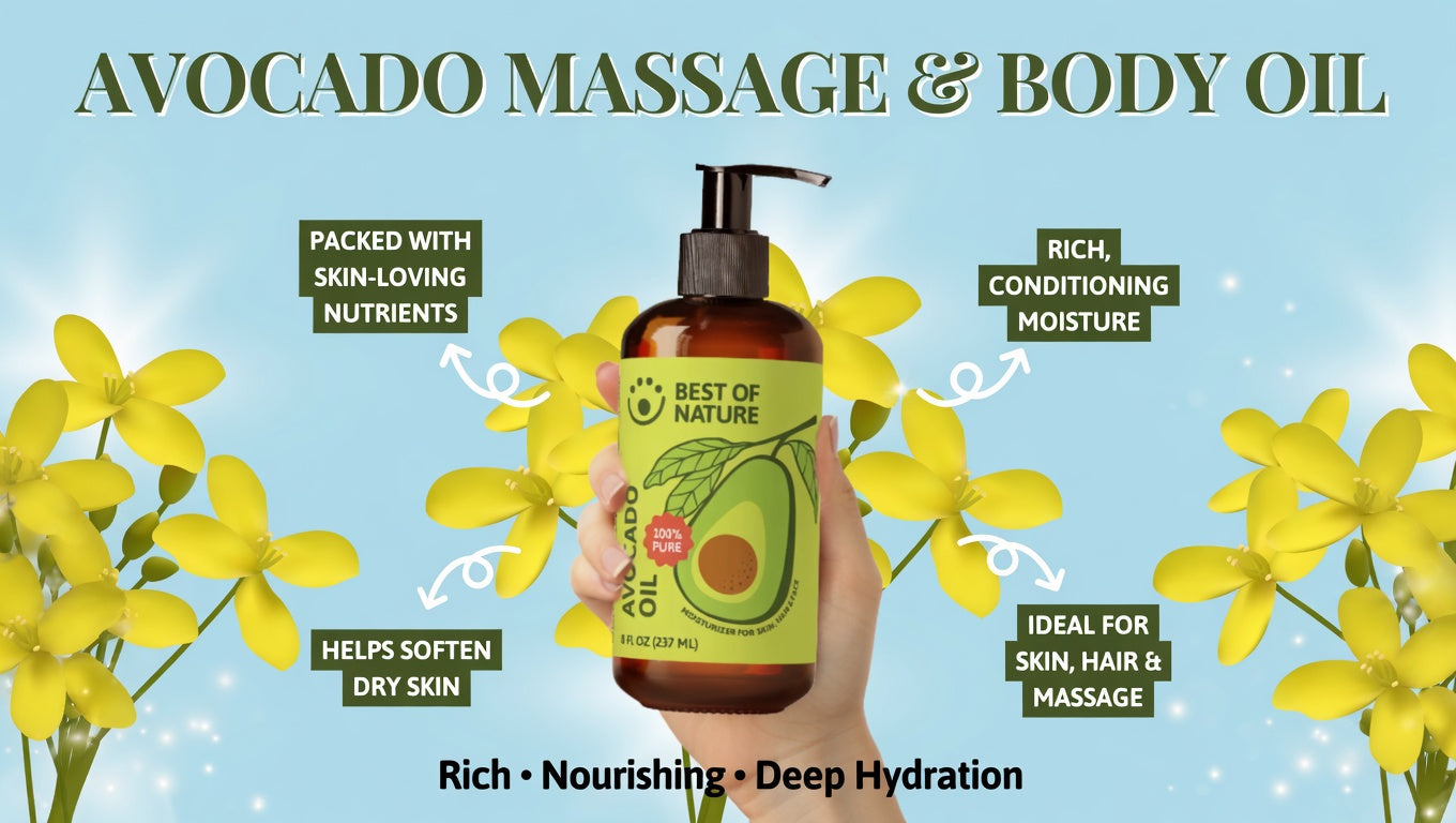 Rich Nourishment: Why 100% Pure Avocado Massage & Body Oil Is a Game-Changer for Deep Hydration and Therapeutic Touch