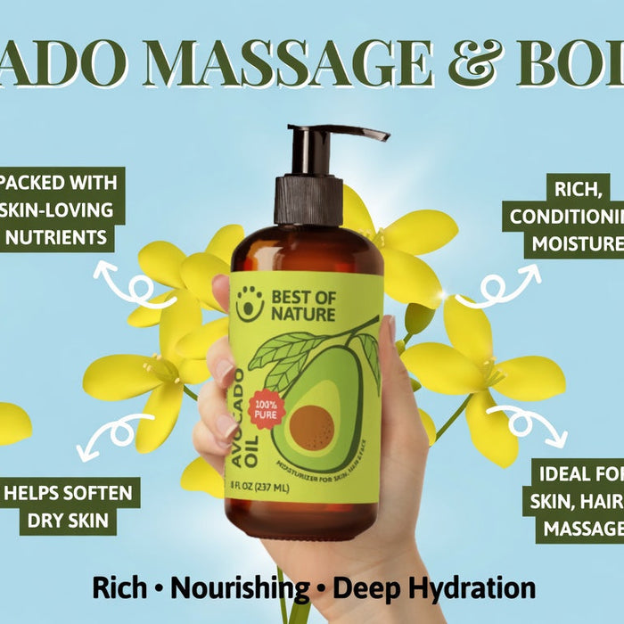 Rich Nourishment: Why 100% Pure Avocado Massage & Body Oil Is a Game-Changer for Deep Hydration and Therapeutic Touch