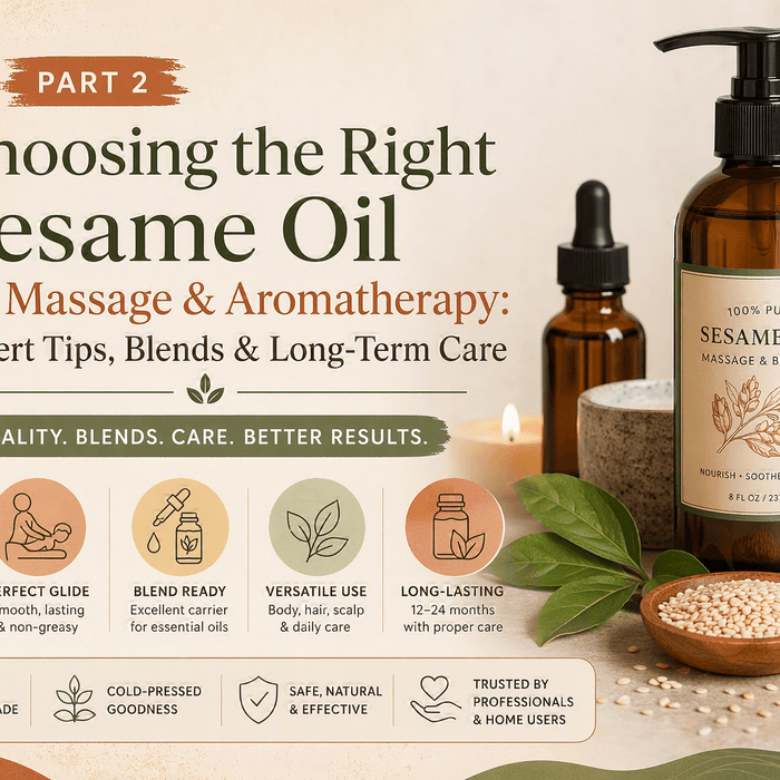 Choosing The Right Sesame Massage, Carrier, Aromatherapy Oil. Expert Tips, Blends, Long Term Care.
