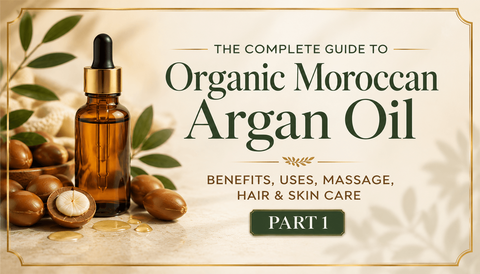 The Complete Guide To Organic Moroccan Argan Oil. Benefits, Uses, Massage, Hair & Skin Care.