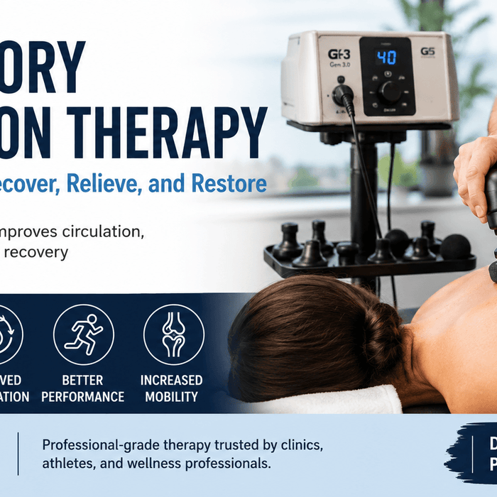 Oscillatory Percussion Muscle Massage Therapy. Therapy That Goes Deeper. Real Relief. Faster Recovery. Better Performance.
