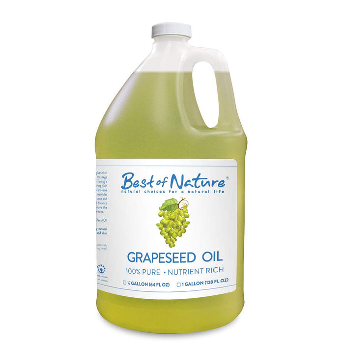 Pure Grapeseed Massage and Body Oil half gallon jug and gallon jug