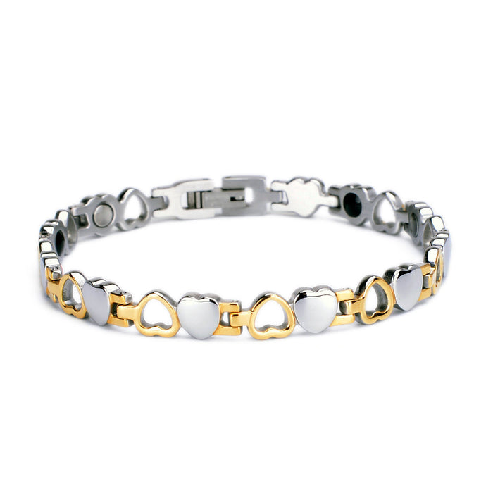 Stainless Steel Energy Bracelet 4-in-1 - 9 Colors available -  Model B041-Hearts