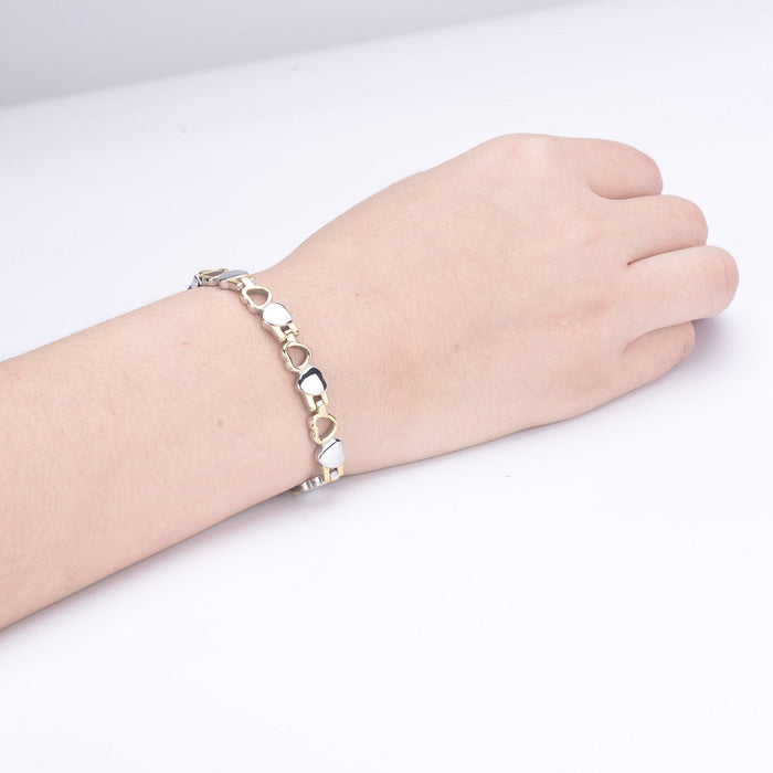 Stainless Steel Energy Bracelet 4-in-1 - 9 Colors available -  Model B041-Hearts
