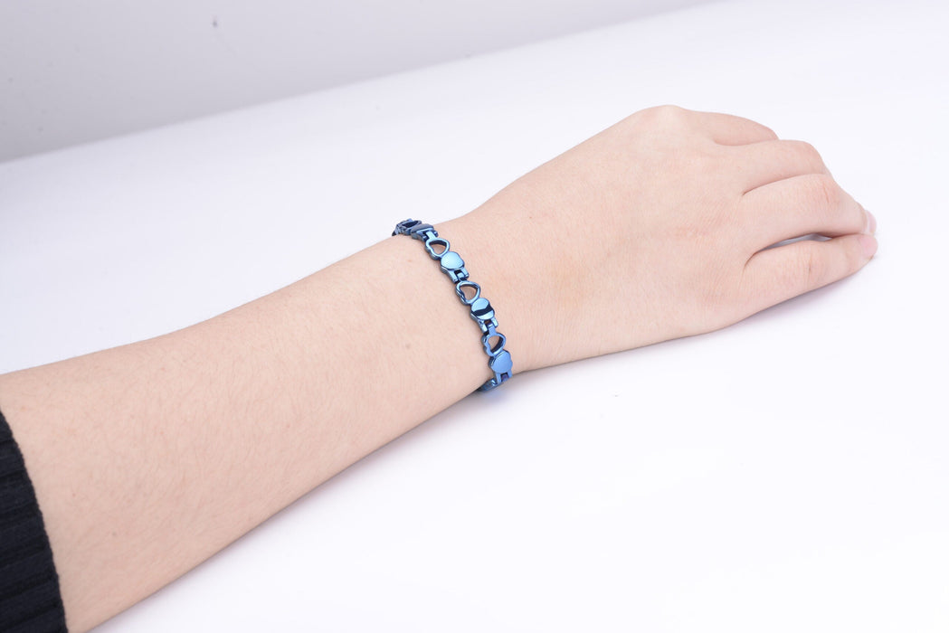 Stainless Steel Energy Bracelet 4-in-1 - 9 Colors available -  Model B041-Hearts