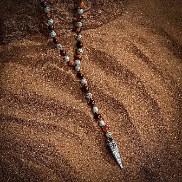 Sublime Tranquility 4 Symbol Tiger's Eye Turquoise Necklace