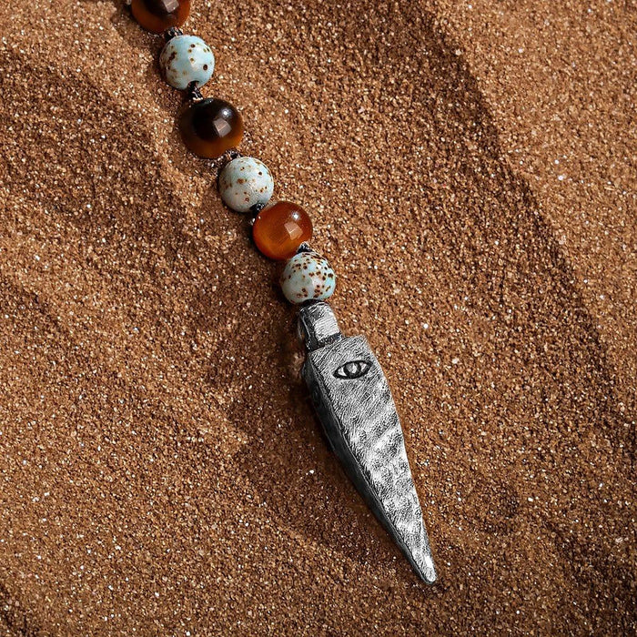 Sublime Tranquility 4 Symbol Tiger's Eye Turquoise Necklace