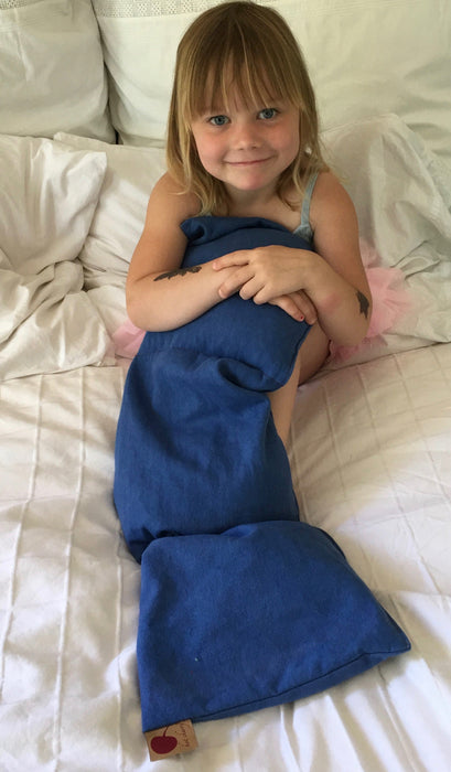 Hot Cherry Triple Square Pillow in Blue Denim - Natural Hot and Cold Therapy Pack