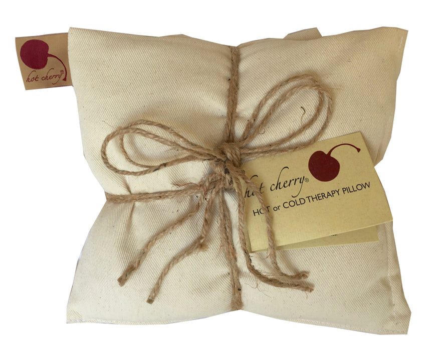 Hot Cherry Triple Square Pillow in Natural Denim -  Natural Hot and Cold Therapy Pack