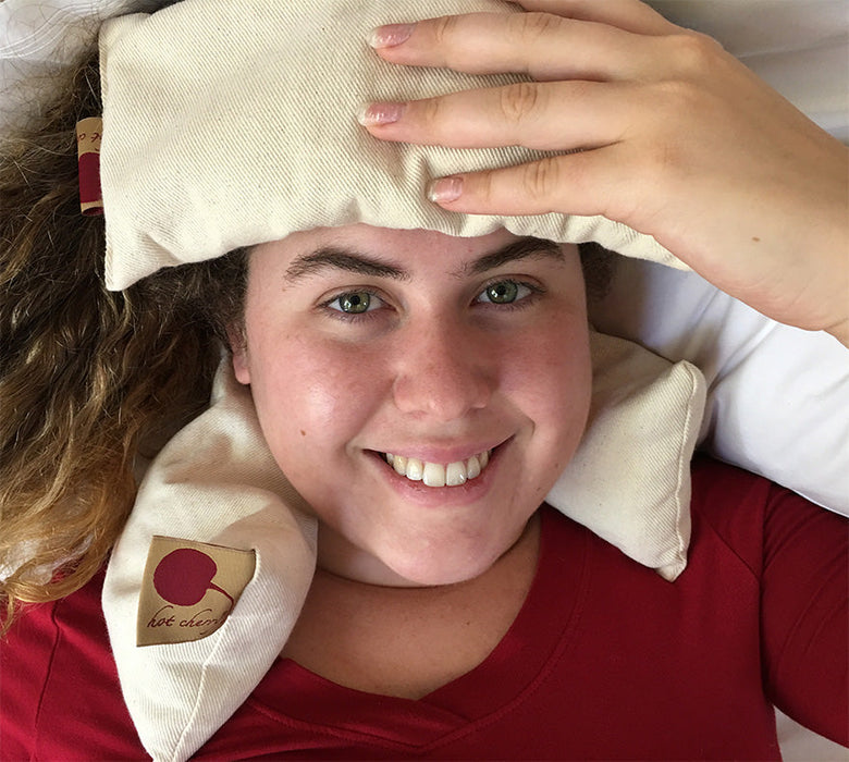 Feel Better Pack in Natural Denim: Square, Eye Pillow & Neck Wrap -  Natural Hot and Cold Therapy Pack Set