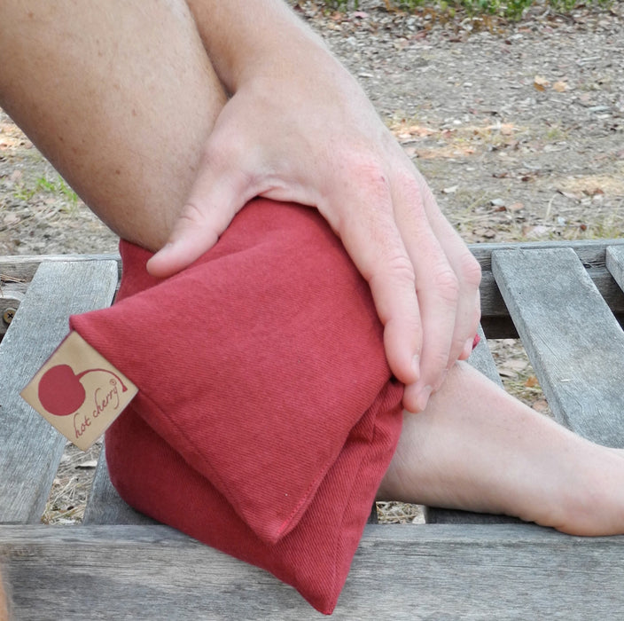 Hot Cherry Neck Wrap in Red Denim -  Natural Hot and Cold Therapy Pack