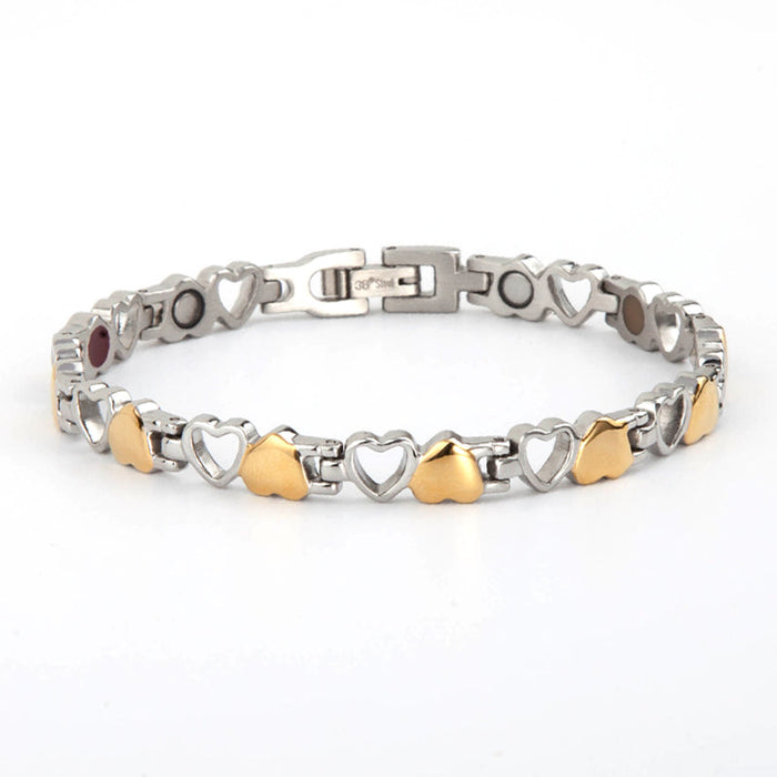 Stainless Steel Energy Bracelet 4-in-1 - 9 Colors available -  Model B041-Hearts