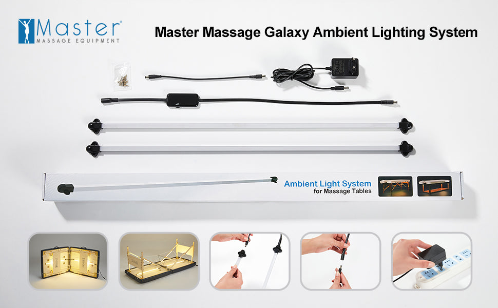 Master Massage 30" Roma II Portable Massage Table Deluxe Package with Ambient Light System