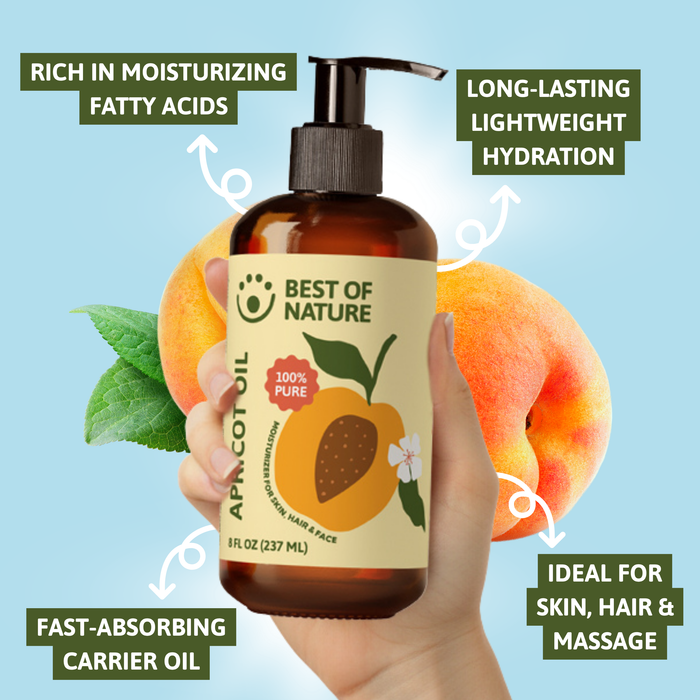 Best of Nature Apricot Kernel Massage & Body Oil - 100% Pure