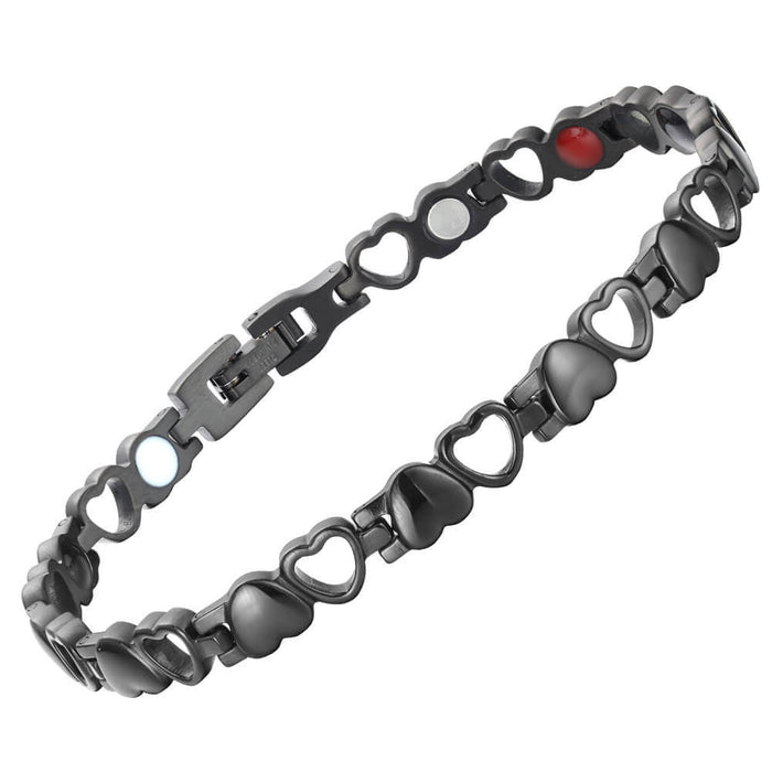 Stainless Steel Energy Bracelet 4-in-1 - 9 Colors available -  Model B041-Hearts