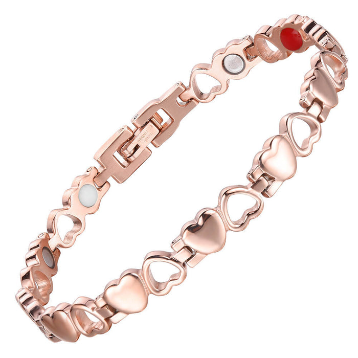Stainless Steel Energy Bracelet 4-in-1 - 9 Colors available -  Model B041-Hearts