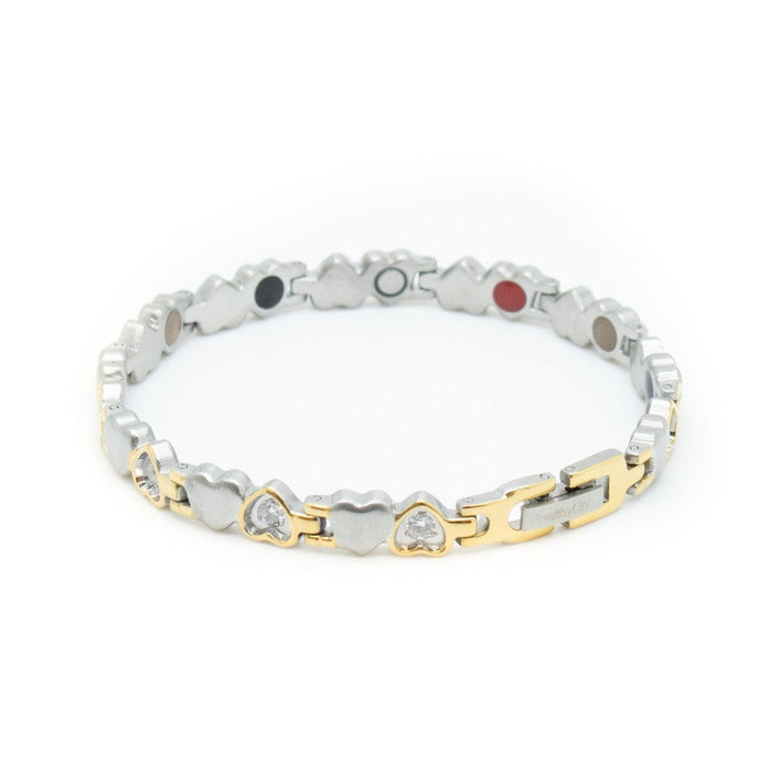 Stainless Steel Energy Bracelet 4-in-1 - 9 Colors available -  Model B041-Hearts