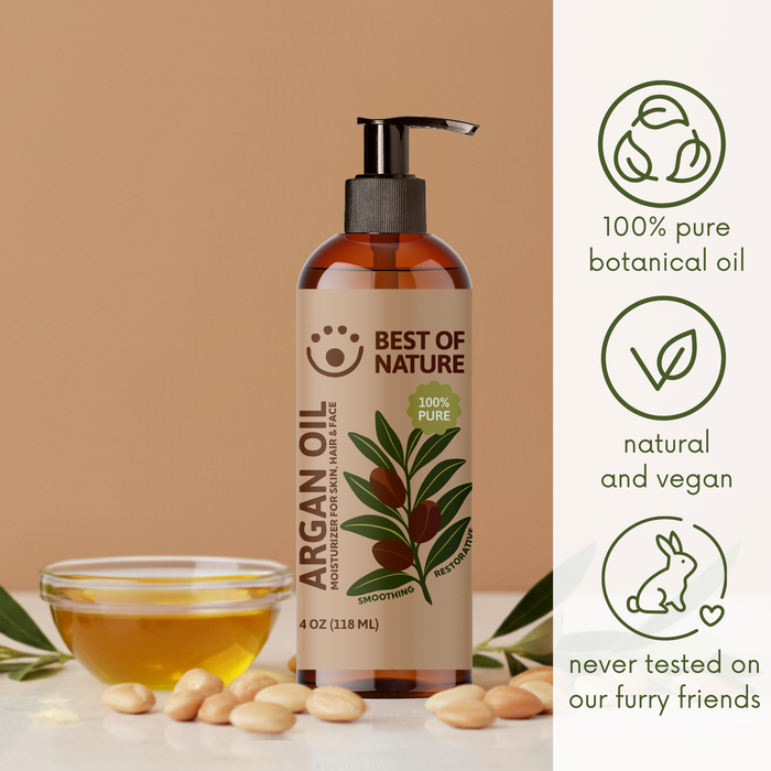 Best of Nature Organic Argan Massage & Body Oil (Moroccan) - 100% Pure