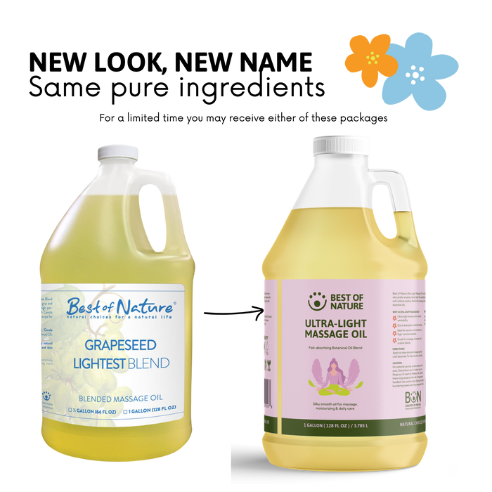 Best of Nature Ultra-Light (formerly Grapeseed Lightest Blend) Massage & Body Oil