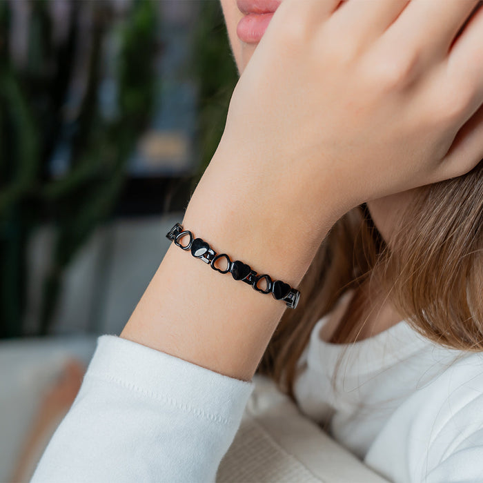 Stainless Steel Energy Bracelet 4-in-1 - 9 Colors available -  Model B041-Hearts
