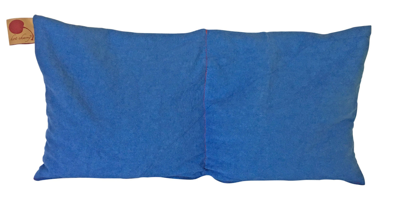 Hot Cherry Double Square Pillow in Blue Denim -  Natural Hot and Cold Therapy Pack