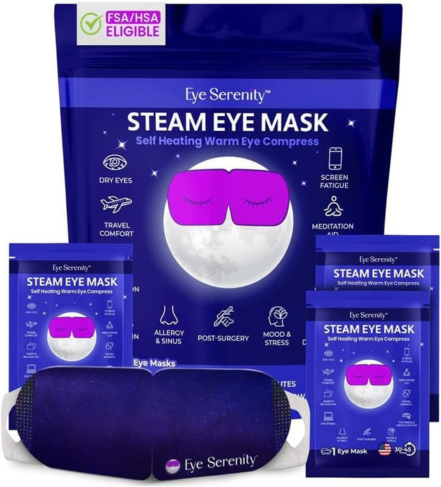 Serenity Good Night Sleep Bundle - Detox Foot Pads and Steam Eye Masks
