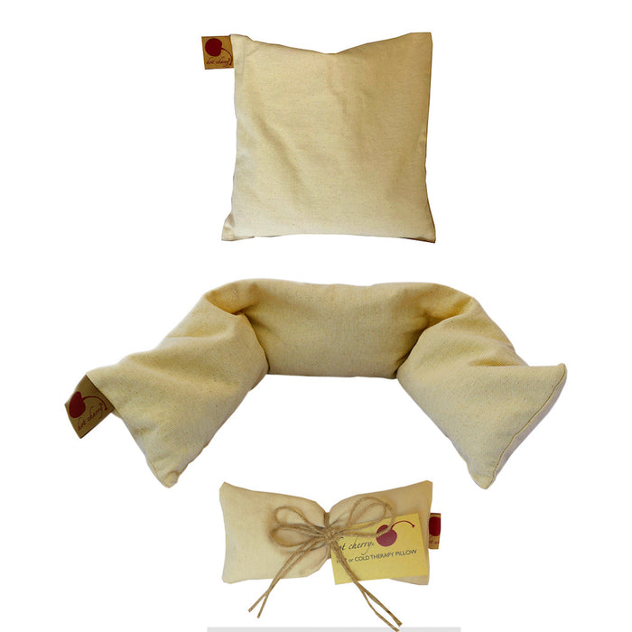 Feel Better Pack in Natural Denim: Square, Eye Pillow & Neck Wrap -  Natural Hot and Cold Therapy Pack Set
