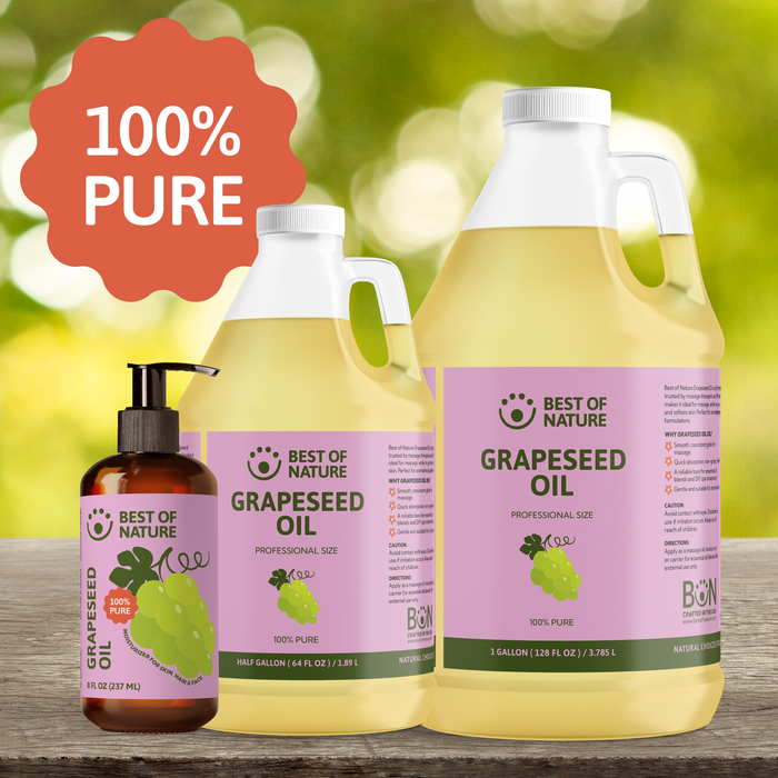 Best of Nature Grapeseed Massage & Body Oil - 100% Pure
