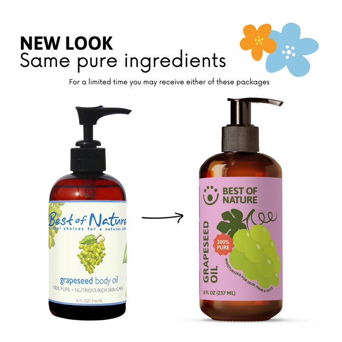Best of Nature Grapeseed Massage & Body Oil - 100% Pure