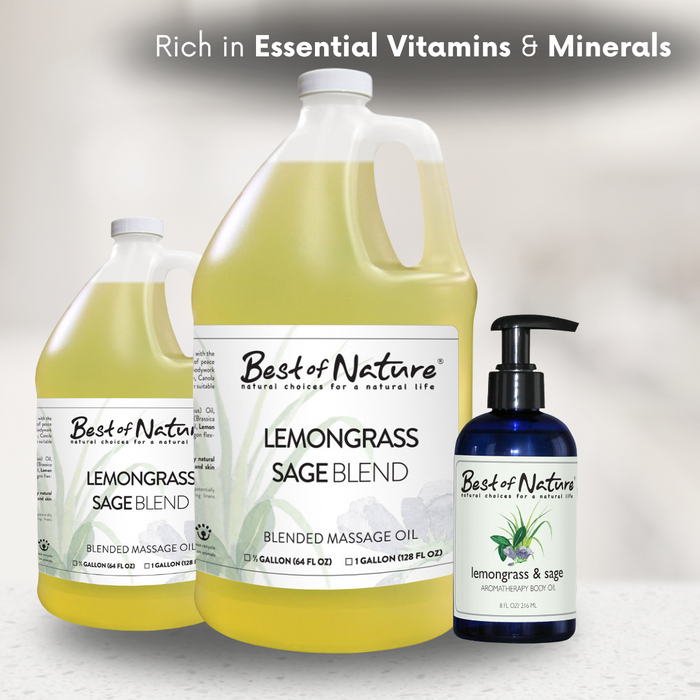 Best of Nature Lemongrass and Sage Aromatherapy Massage & Body Oil