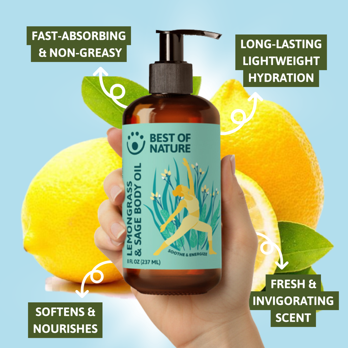 Best of Nature Lemongrass and Sage Aromatherapy Massage & Body Oil