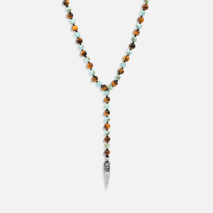 Sublime Tranquility 4 Symbol Tiger's Eye Turquoise Necklace