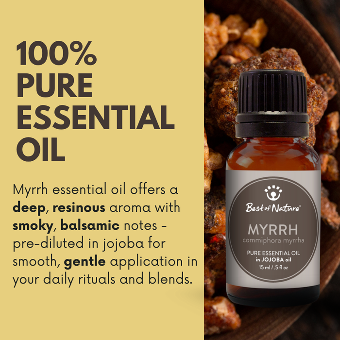 Best of Nature Myrrh Essential Oil blended with Jojoba Oil