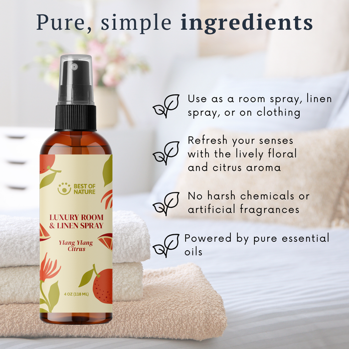 Best of Naure Ylang Ylang Citrus Luxury Room & Linen Spray made with Pure Essential Oils