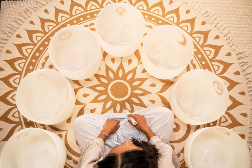 7 Planetary Crystal Singing Bowls - Cosmic Chakra Set