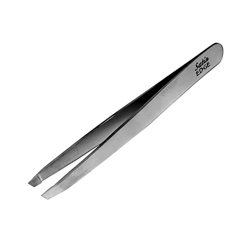 Slant Tip Stainless Steel Tweezers by Satin Edge Spa Tools