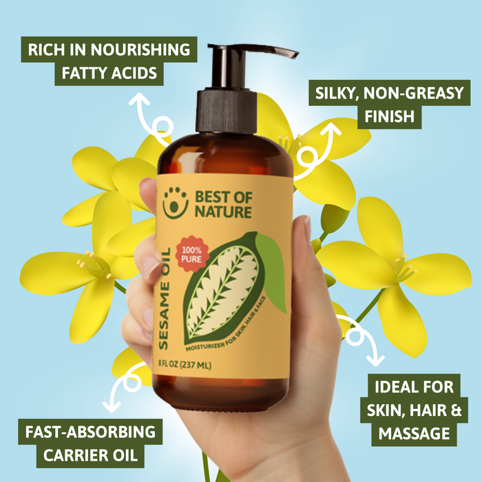 Best of Nature Sesame Massage & Body Oil - 100% Pure