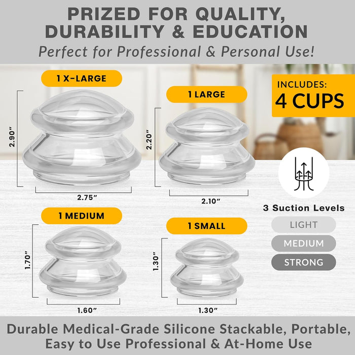 EDGE™ Pro Cupping Set Clear, 8 Cups