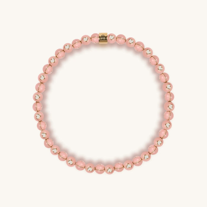 Profound Love - Pink Enamel Heart Charm Bracelet