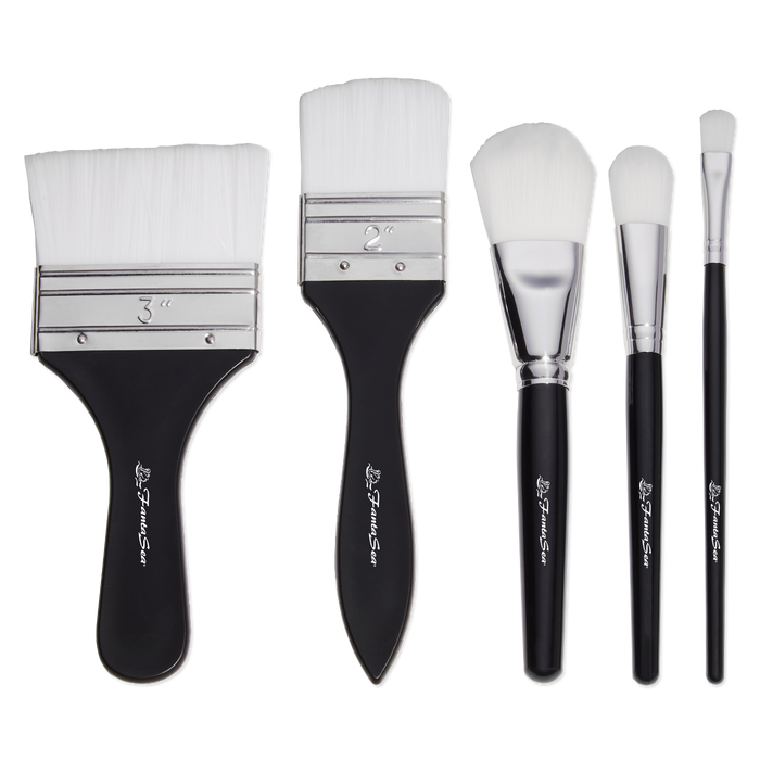 Body Brush 5 Piece Set in Roll Up Carry Case - Synthetic Bristles