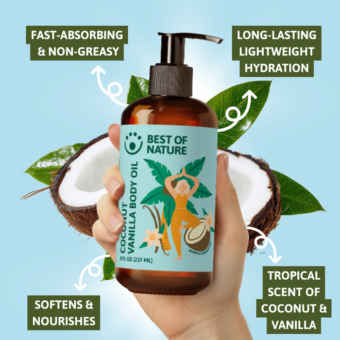 Best of Nature Coconut Vanilla Aromatherapy Massage & Body Oil