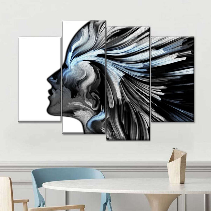 Abstract Silver Profile Colors Wall Art