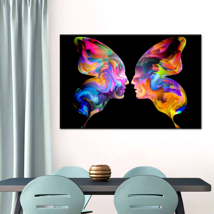 Abstract Butterfly Faces Wall Art