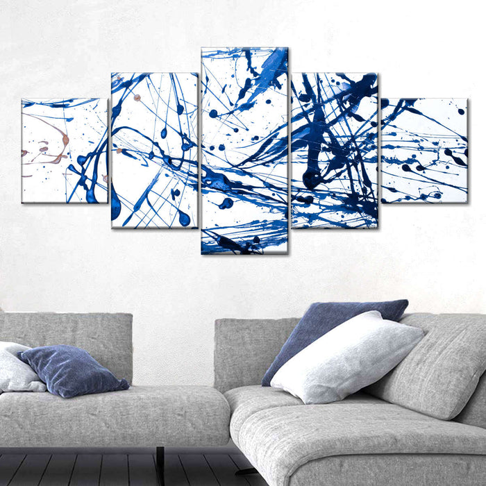 Abstract Navy Drip Wall Art