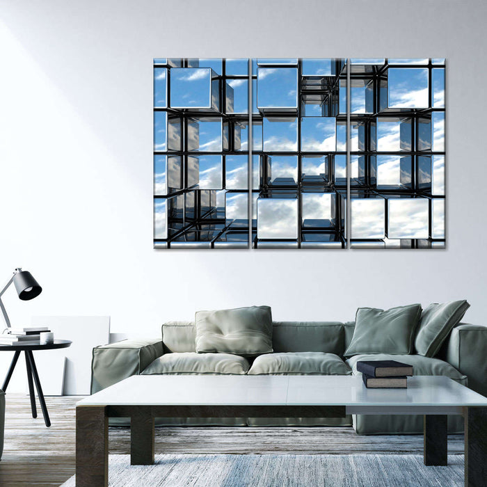 Abstract Square Mirrors Wall Art