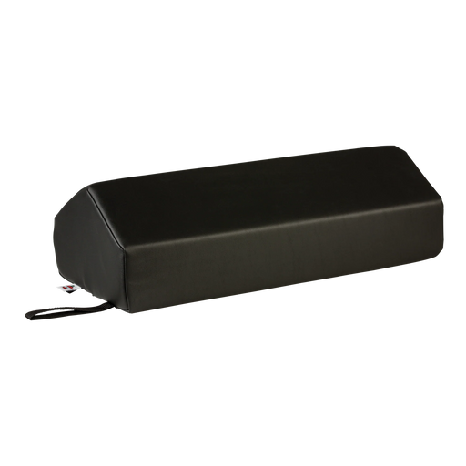 Black rectangular knee bolster on a white background