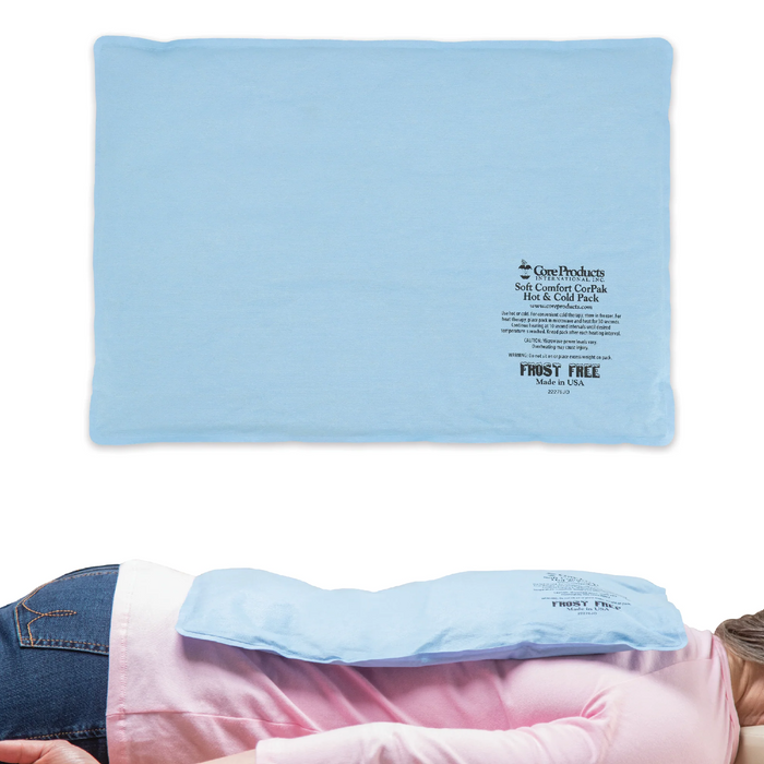 Blue cold pack on a white background