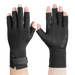 Black half-finger gloves on a white background
