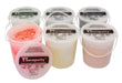 Multiple containers of Theraputty, a physical therapy putty, on a white background.