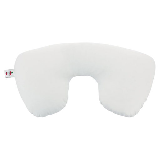White U-shaped travel core cervical pillow on a white background